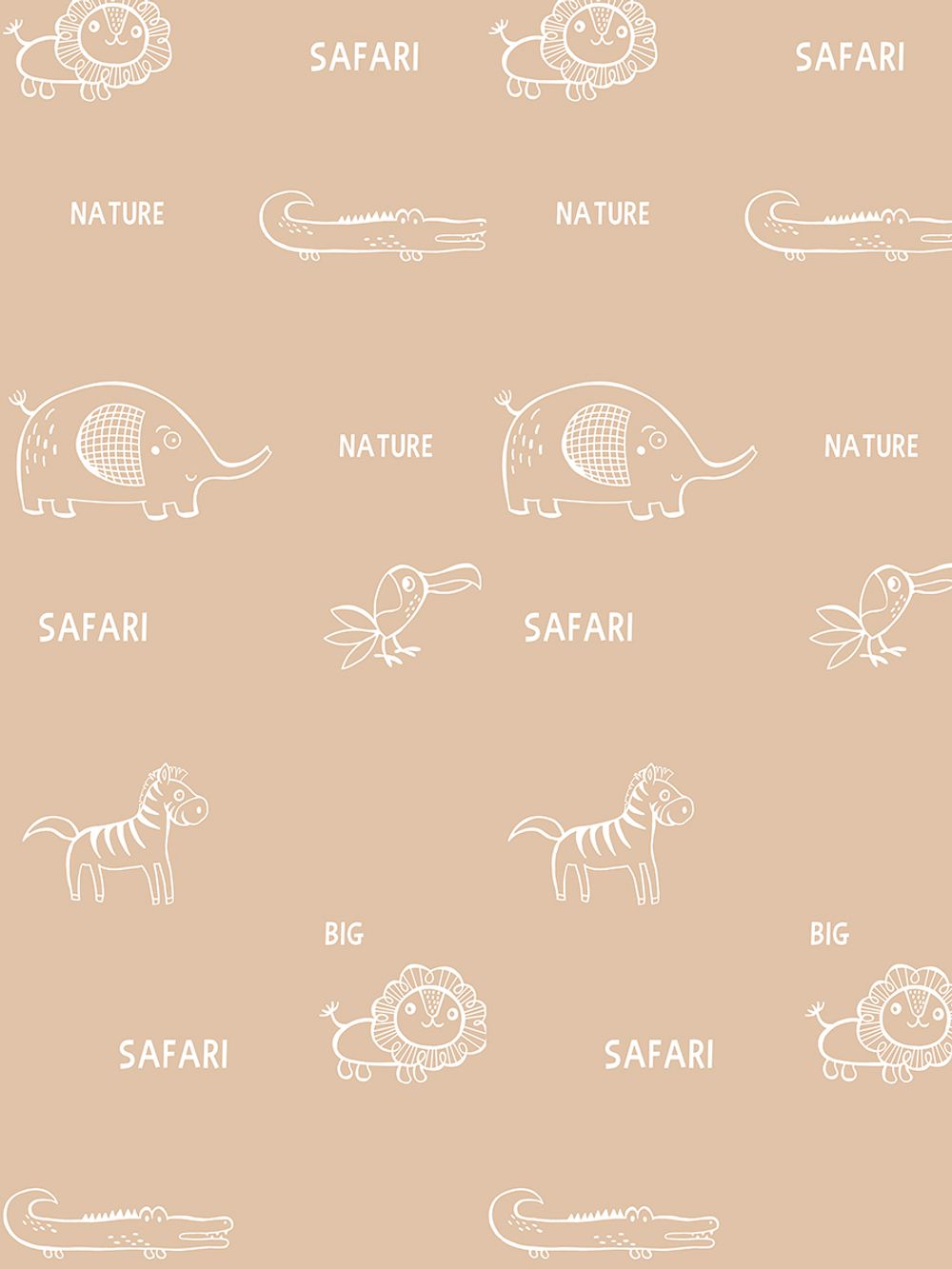 Постельное белье Сказка "SAFARI/Safari (компаньон)" 2-спальный Наволочка 50х70 см 2 шт Простынь 240х215 см Пододеяльник 175х215 см, перкаль