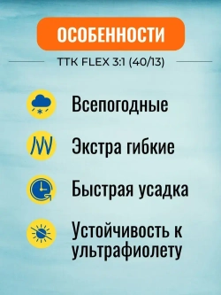 Гибкая термоусадочная клеевая трубка ТТК "Flex"(3:1)-40/13 чёрная с коэффициентом усадки 3:1 (КВТ)