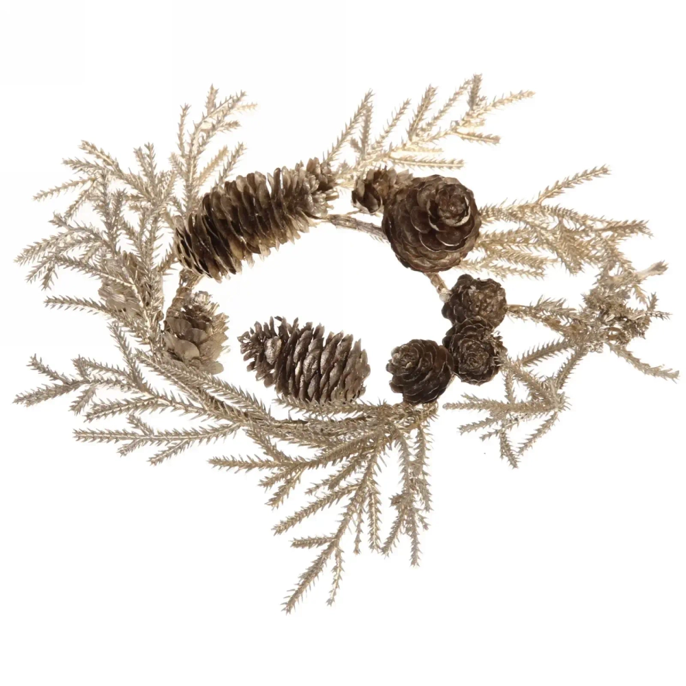 Венок хвойный новогодний «Волшебный иней» , 30 см