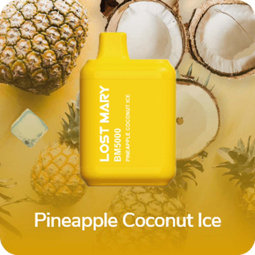 Lost mary BM 5000 Pineapple coconut ice Ананас-кокос-лёд купить в Москве с доставкой по России