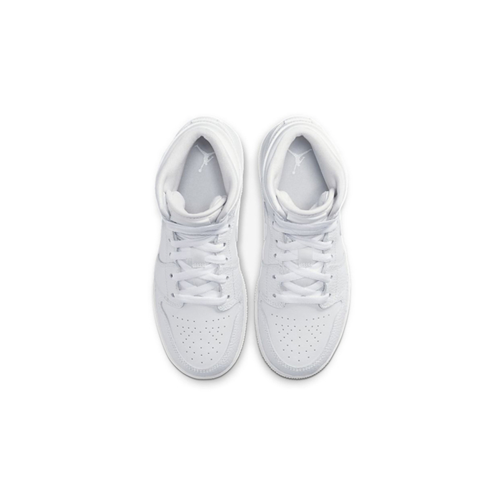 Кроссовки Air Jordan 1 Mid GS Triple White