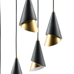 757090 Люстра CONE 9х40W E14 ЧЕРНЫЙ /ЗОЛОТО