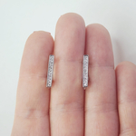 Ювелирные швензы, английский замок, родий, фианиты, люкс фурнитура