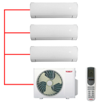 Мульти сплит-система TOSOT на 3 комнаты (20+25+50 кв.м.) серия LYRA INVERTER