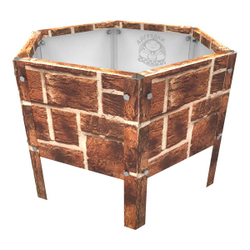 Клумба многоугольная оцинкованная с ножками 1 ярус Кирпич