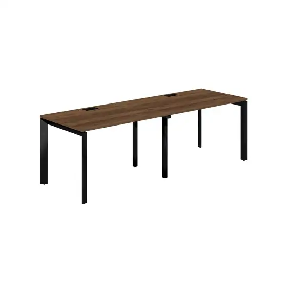 PR.223.DM.P59.BL / Рабочая станция s-b-s 2400х800х750 / профиль: 59х59 черный; столешница: дуб модена