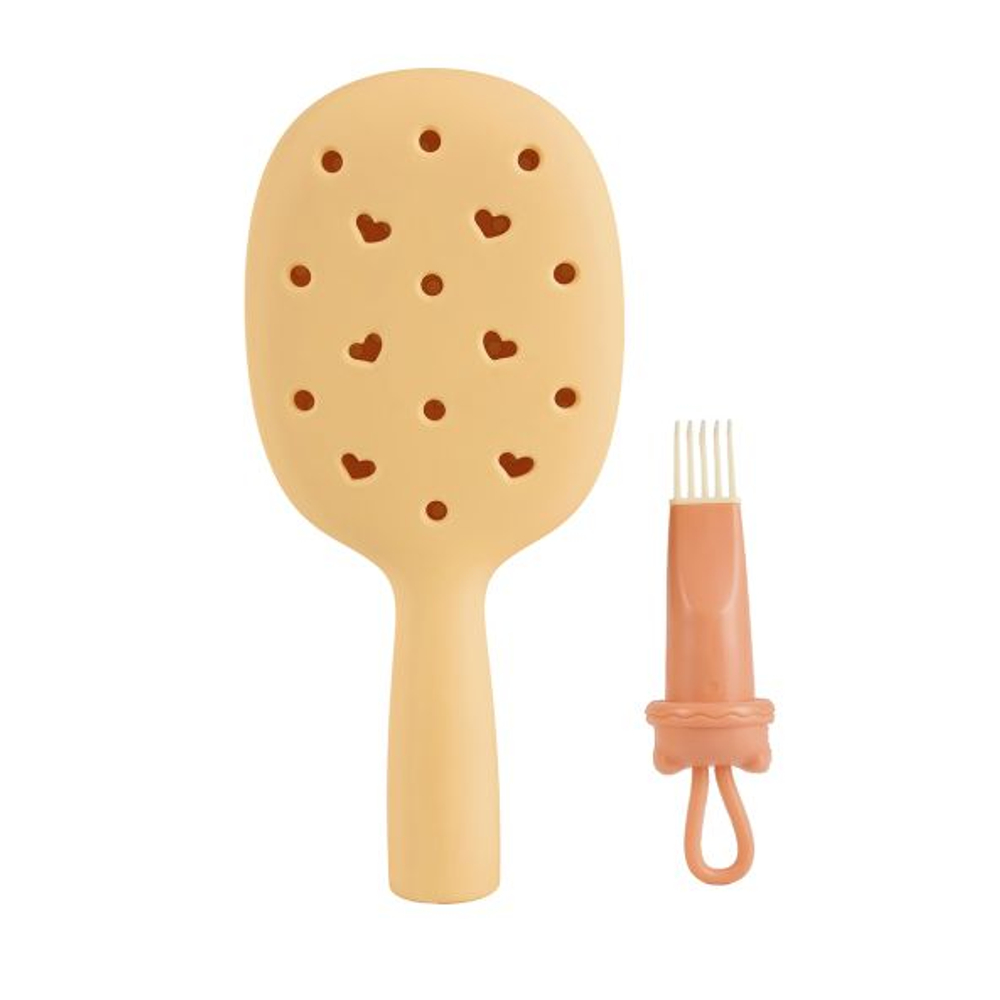 Расческа массажная с отверстиями для джиббитсов SOLOMEYA Croks Massage Hair Brush Apricot