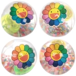 Мяч 6,5 см «Радужный цветочек» (попрыгун с водой и подсветкой) СТИКЕР НА ВЛОЖЕНИЕ