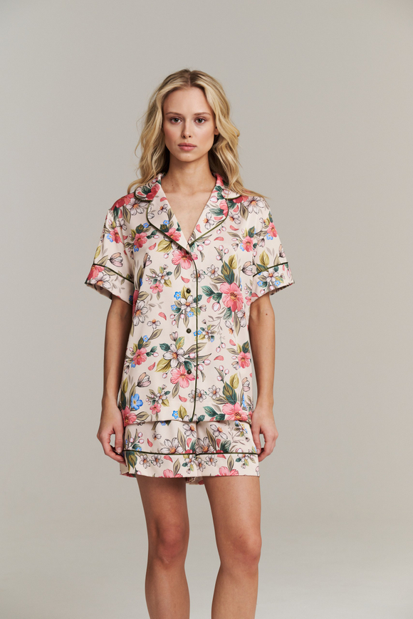 Пижамная блуза из шелка