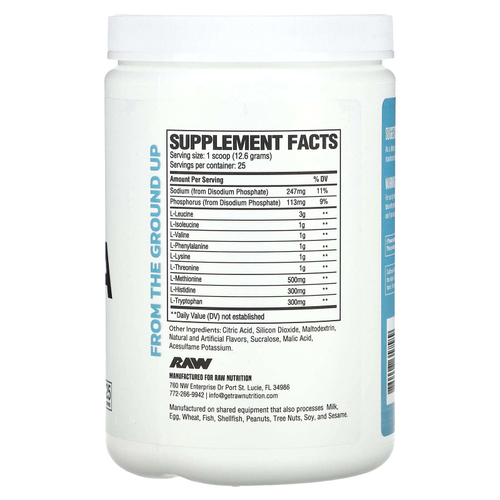 Raw Nutrition, EAA, киви и голубика, 315 г (11,11 унции)