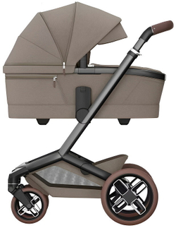 Детская коляска Maxi-Cosi Fame 3 в 1 с автокреслом CabrioFix Essential black Twillic Truffle/Трюфель(беж)