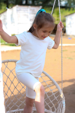 Костюм футболка с велосипедками, цвет молочный