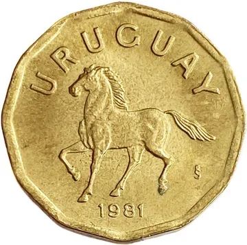 10 сентесимо 1981 Уругвай