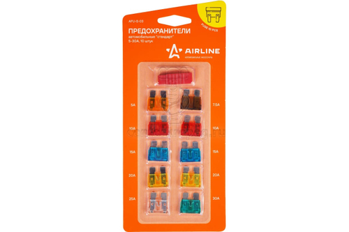 Предохранители флажковые Стандарт 5-30А 10шт Аирлайн