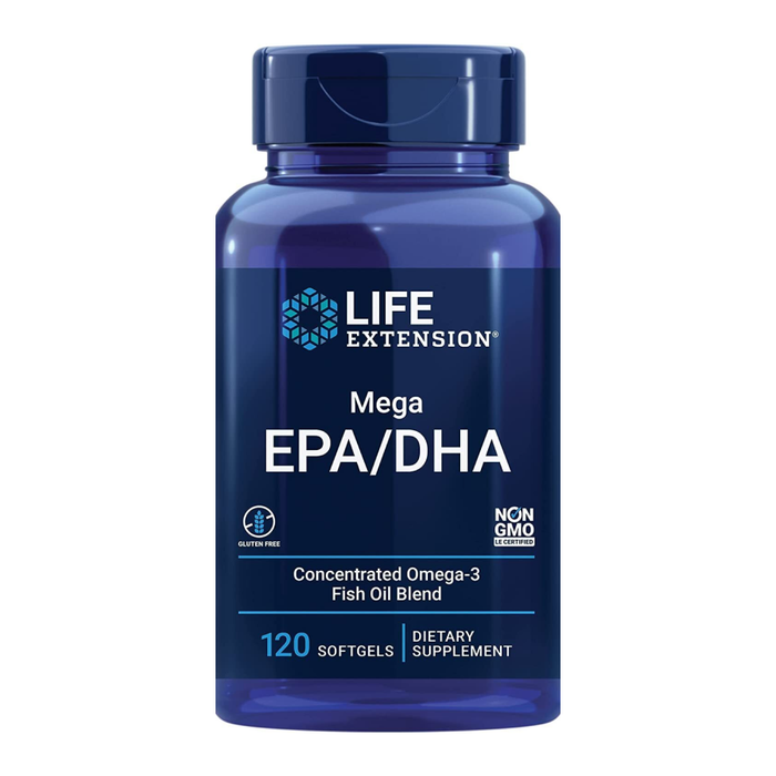 Мега ЭПК/ДГК, Mega EPA/DHA, Life Extension, 120 желатиновых капсул