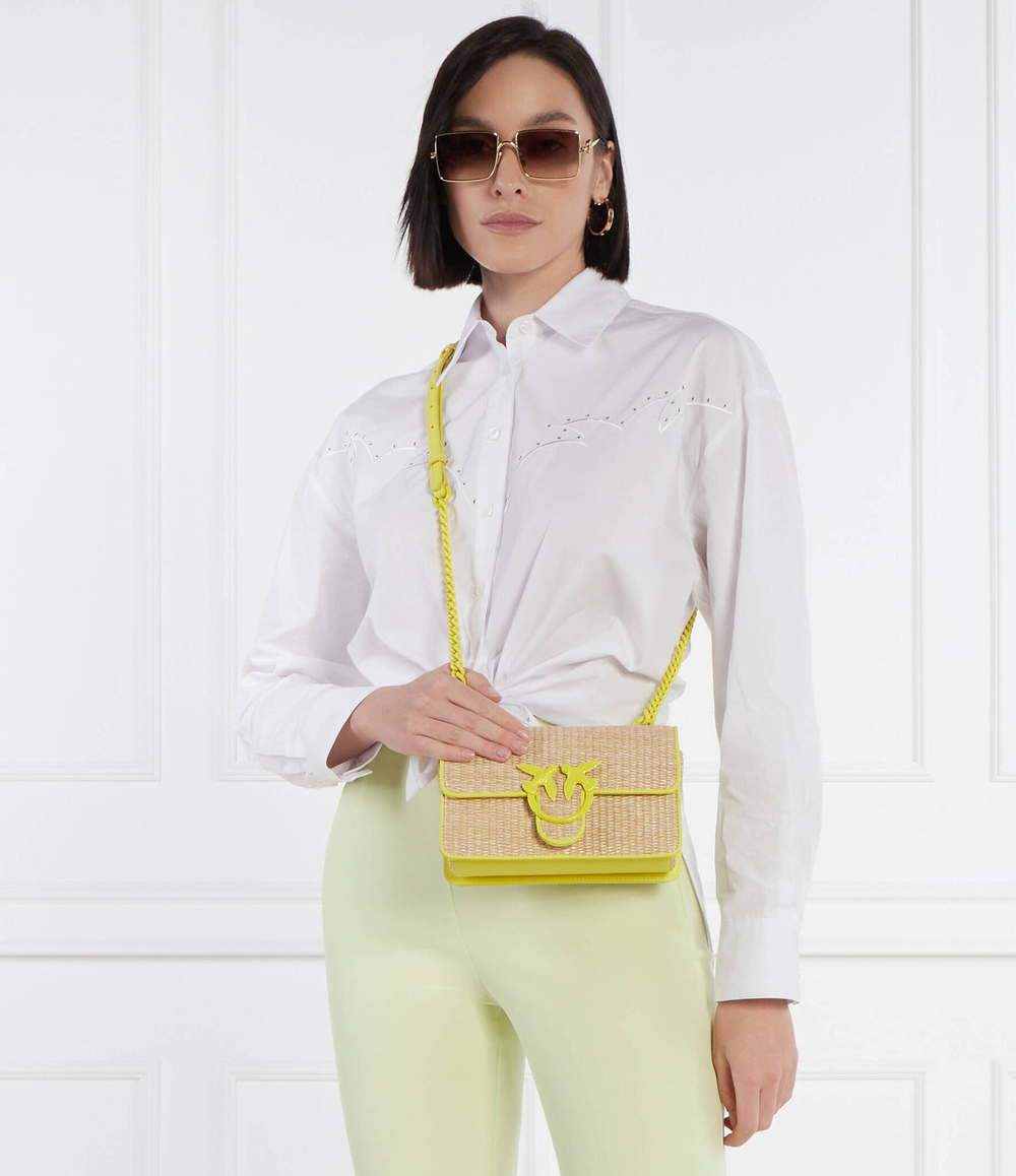 Сумка-мессенджер love one mini light cl rafia Pinko - желтый(103335 A1RQ)
