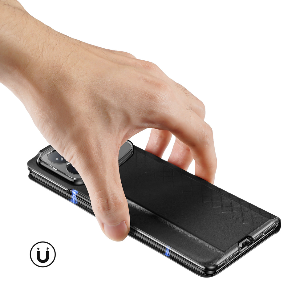 Чехол черного цвета с премиальной искусственной кожи от Dux Ducis для Xiaomi Mix Fold 4, серия Bril Series Case