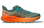 HOKA ONE ONE Speedgoat 5 casual and comfortable all-match shock absorption, non-slip and wear-resistant low-cut casual running shoes men's orange blue