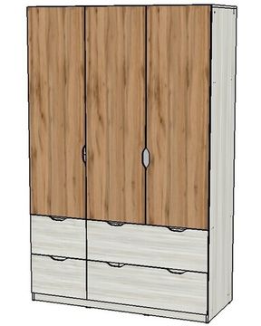 Шкаф ГРАНД-ЛАВОРО-22 /1400*2200*603/ правый дуб бунратти / вулканический серый