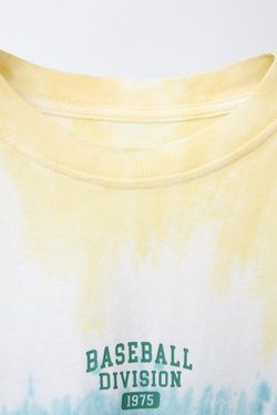 ZARA ФУТБОЛКА С ПРИНТОМ ТАЙ-ДАЙ, РАЗНОЦВЕТНЫЙ