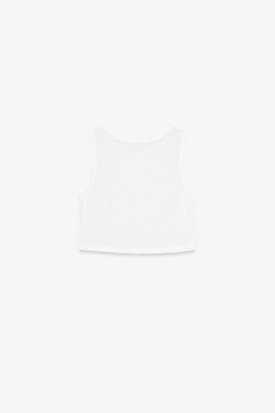 ZARA ТОП С ВЫШИВКОЙ, БЕЛЫЙ