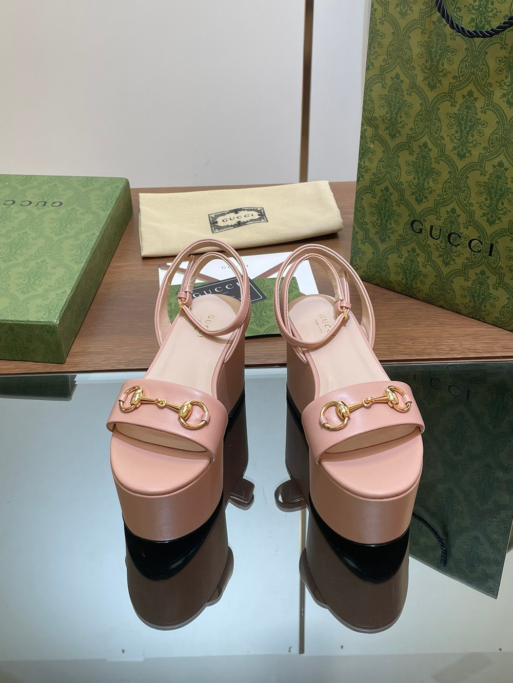 Gucci Horsebit Flatform Sandal