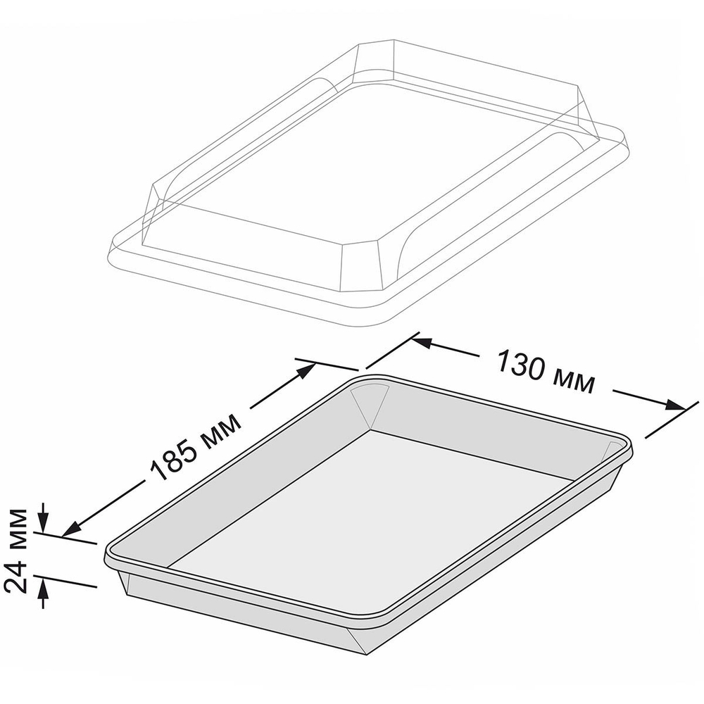 Контейнер бумажный Sushi Box с Крышкой 700 мл 130х185х24 мм 1/400