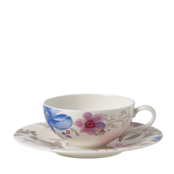Villeroy & Boch Чашка с блюдцем Mariefleur Gris 240 мл для чая 10-4104-1270+10-4104-1310