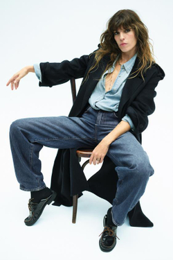 ZARA ДЖИНСЫ СО СРЕДНЕЙ ПОСАДКОЙ — ZW COLLECTION, СИНИЙ