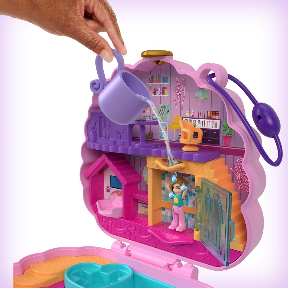 Polly Pocket - Пудель салон красоты Компактный набор 2 куклы + аксессуары HKV35 / артикул   FRY35 HKV35  / GTIN 194735109135