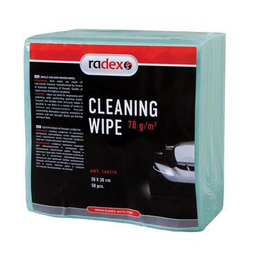 Протирочные салфетки из нетканого материала RADEX  CLEANING WIPE 50 шт
