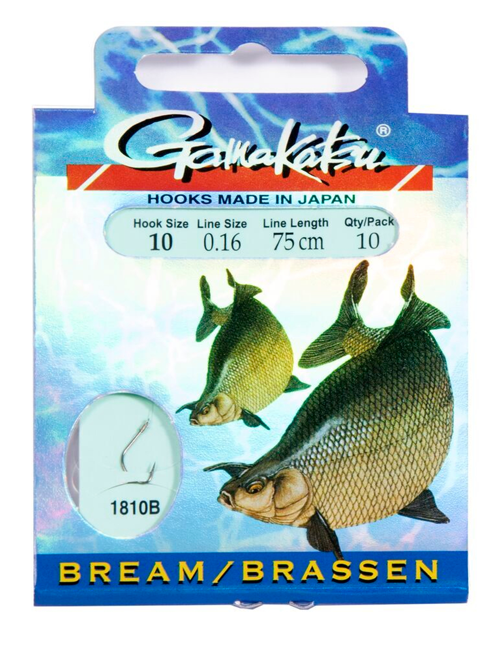 Крючки с поводком Gamakatsu Booklet BR. FEEDER 1810B разм. 10-0.16мм 75см 10шт.