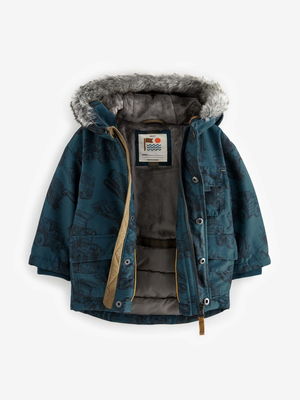 Куртка утепленная с капюшоном для мальчика Next Q53-235, Синий