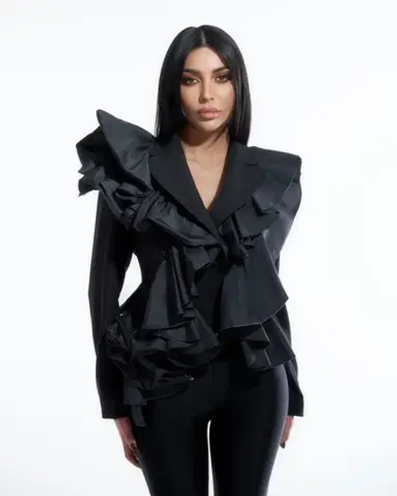 Жакет укороченный с воланами