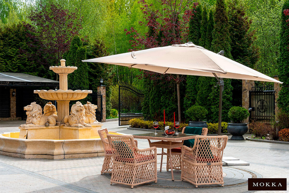 Комплект плетеной  мебели MOKKA VILLA ROSA (4 кресла) + 4 подушки