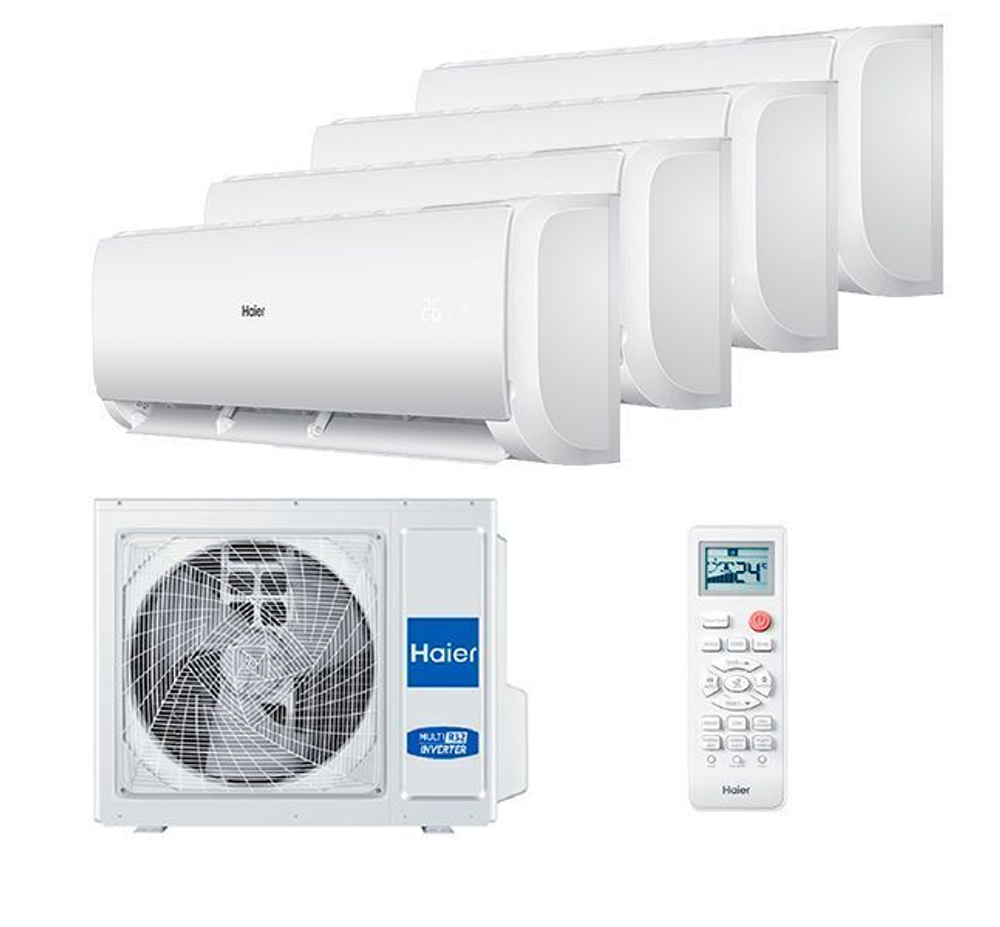 Мульти сплит система Haier на 4 комнаты (25+25+25+25 кв.м) LEADER