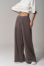 Брюки трикотажные wide leg коричневые