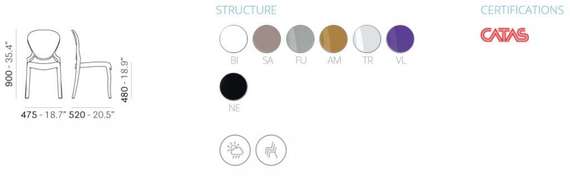 Стул Queen прозрачный фиолетовый