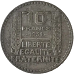 France, 10 Francs 1931 – "Turin" Series, VF