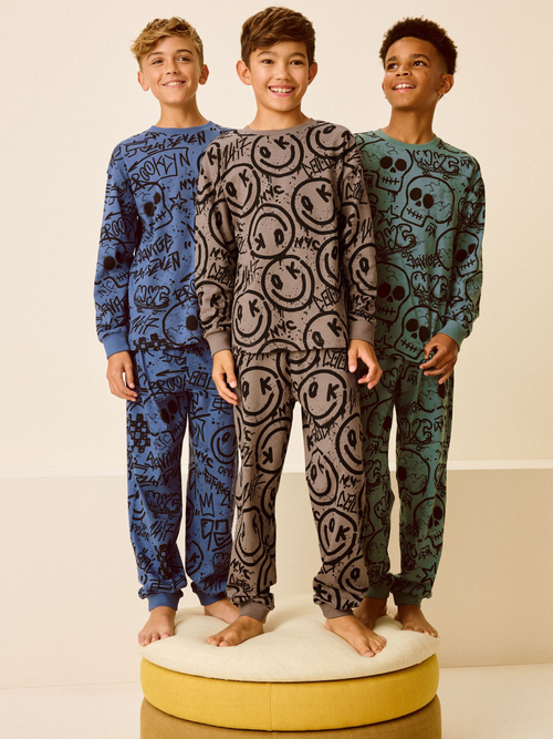 Пижама для мальчика Next B84-141, 3 шт., Коричневый, Синий, Бирюзовый