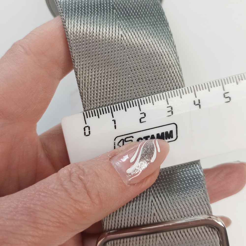 Гитарный ремень однотонный 4см Серый