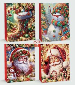 GAEM Пакет подарочный (бумага 210г/м2, блок 12шт), L18 W8,5 H23 см, 4в.