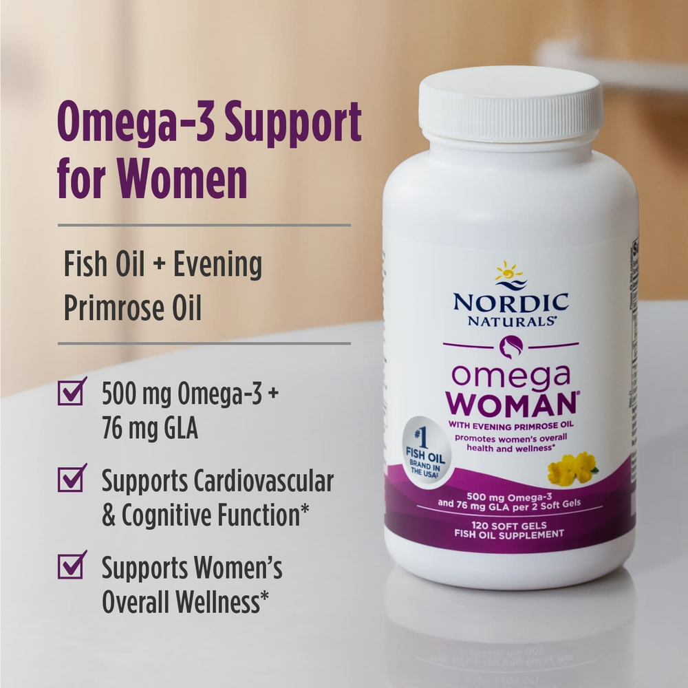 Nordic Naturals, Omega Woman, с маслом примулы вечерней, 120 капсул