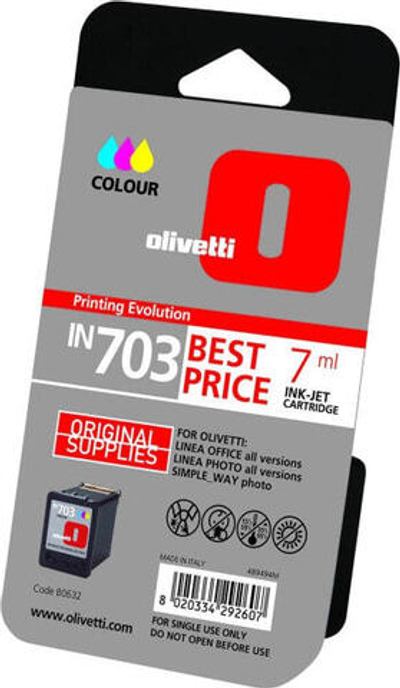 Картриджи Olivetti Colour ink-jet cartridge IN703 - Original - Pigment-based ink - cyan,magenta,yellow - Inkjet printing