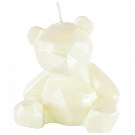 Свеча Фигура Медведь граненый Перламутровый жемчуг 6*5 см.