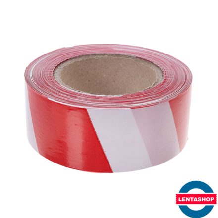 Лента оградительная красно-белая ЭКОНОМ 50 мм х 200 м