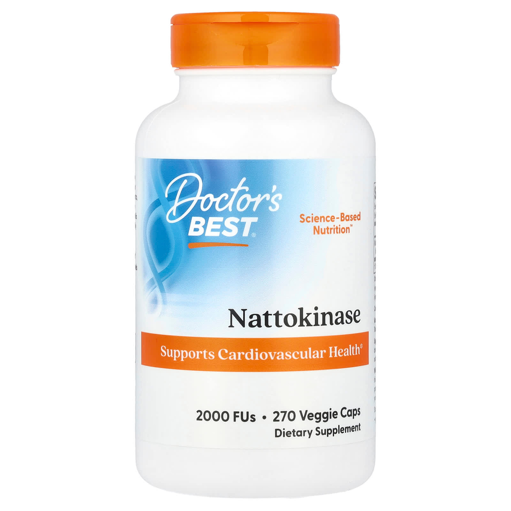 Doctor's Best, наттокиназа, 2000 FU, 270 вегетарианских капсул