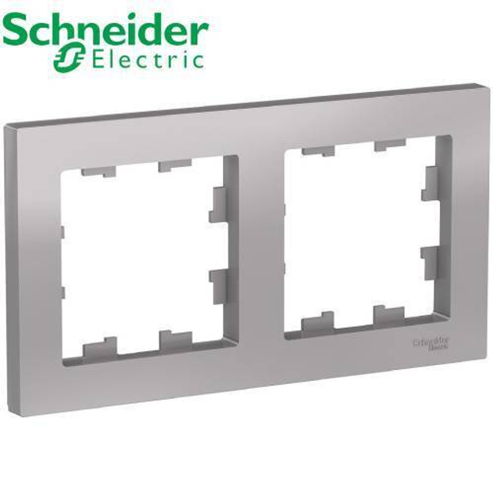 Рамка 2-ая универсальная (алюминий) AtlasDesign Schneider ATN000302