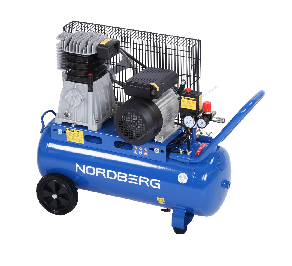 Компрессор поршневой с ременной передачей 220 В, ресивер 50 л, 446 л/мин NORDBERG NCE50/480