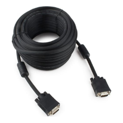 Видеокабели и переходники Gembird / Cablexpert CC-PPVGA-15m-B, Кабель VGA Premium ,15M / 15M, 15м, тройн. экран,феррит. кольца,пакет ,черные